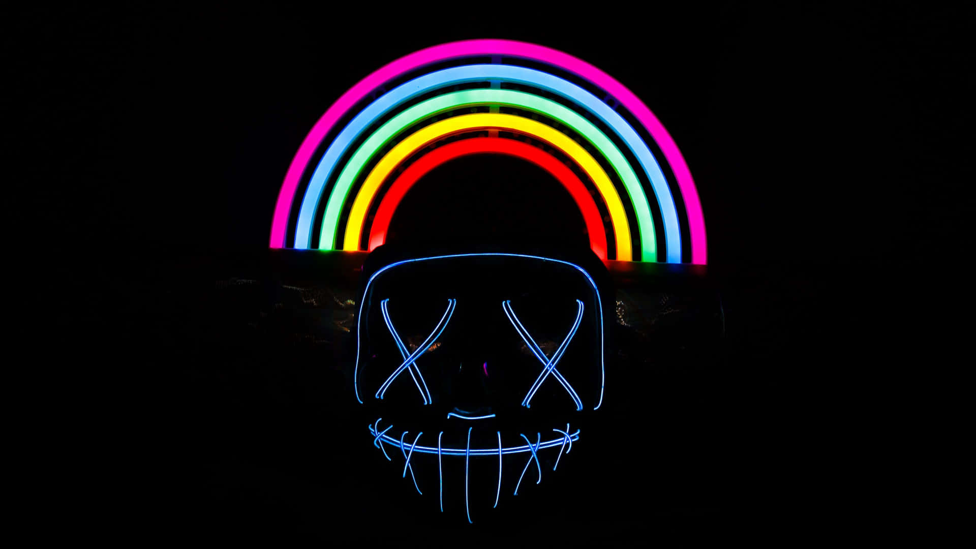 Download Rainbow Neon Aesthetic Wallpaper | Wallpapers.com