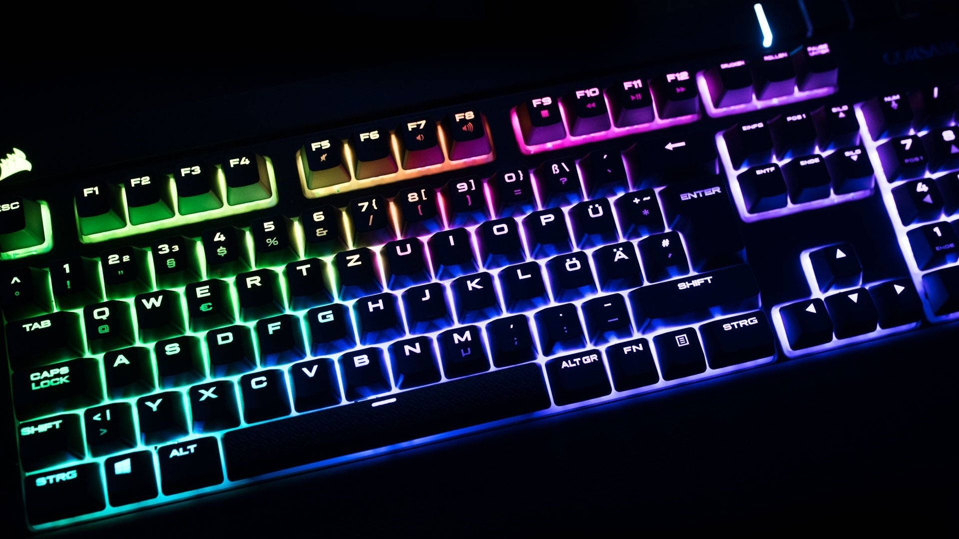 Rainbow Neon Light Computer Keyboard Picture