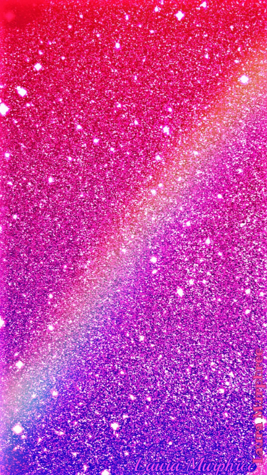 Rainbow On Pink Sparkle Lights Wallpaper