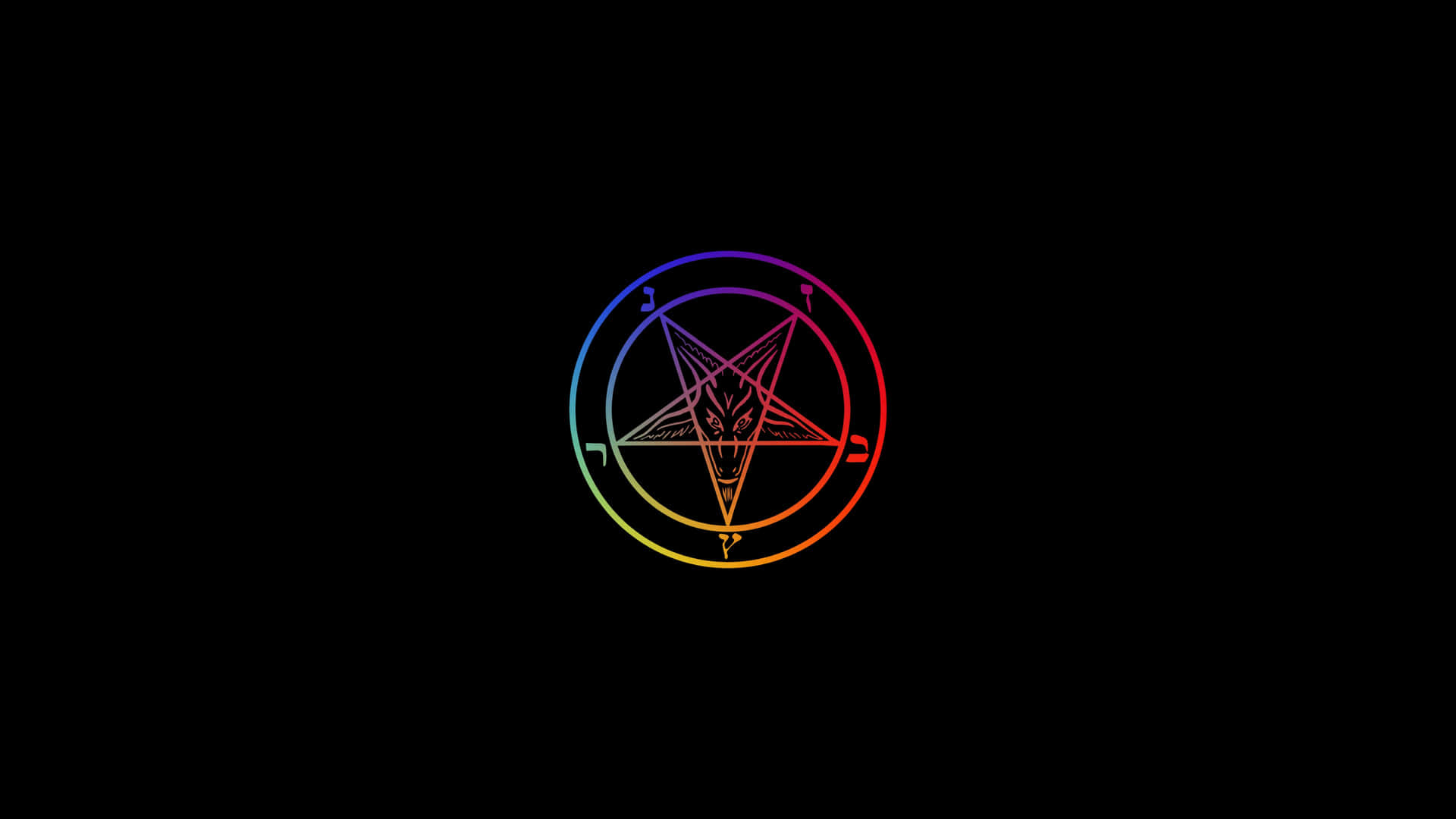 Rainbow Pentagramon Black Background Wallpaper