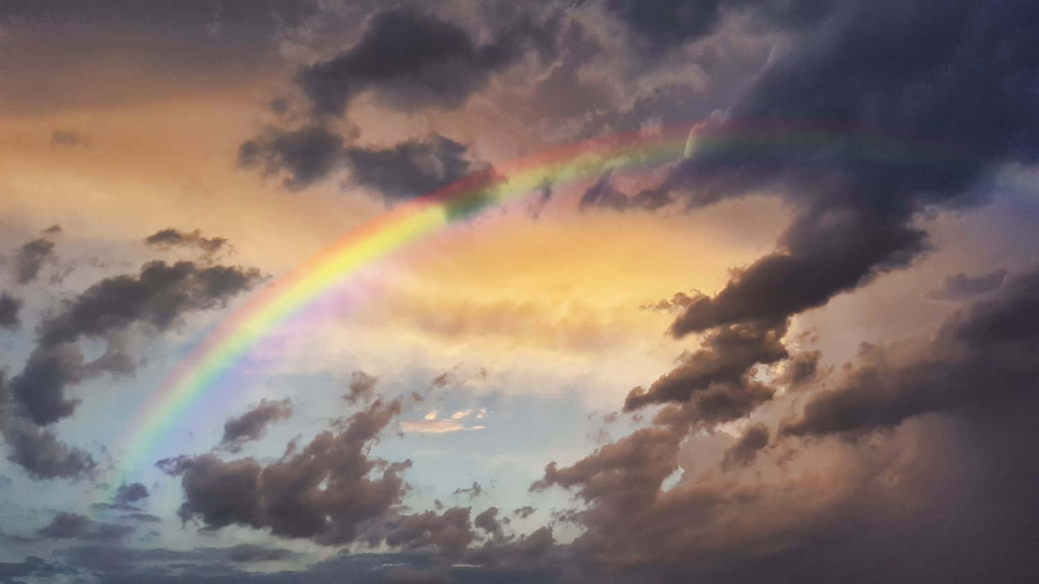 A Colorful Rainbow Arc Illuminating the Sky
