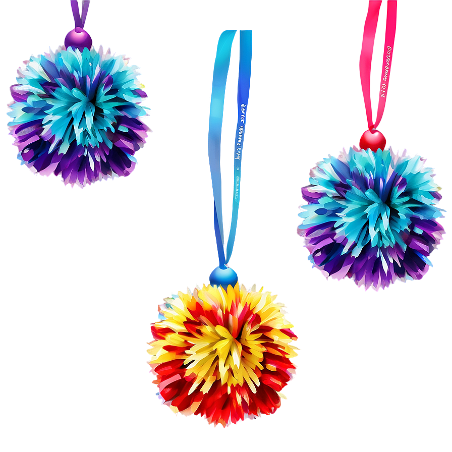 Rainbow Pom Poms Png Yyt44 PNG