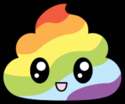 Rainbow Poop Emoji Cartoon PNG