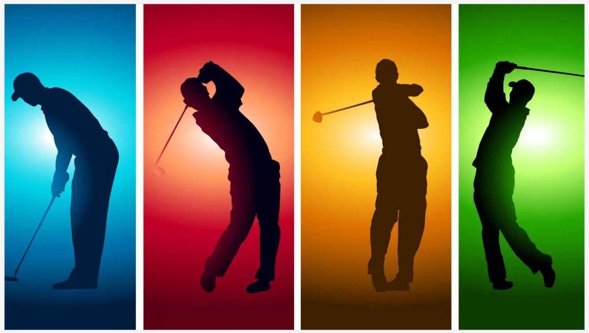 Rainbow Poses Golfing Desktop Wallpaper