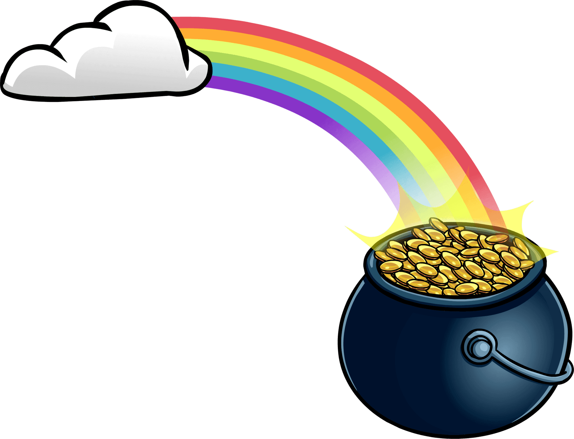 Rainbow Potof Gold Illustration PNG