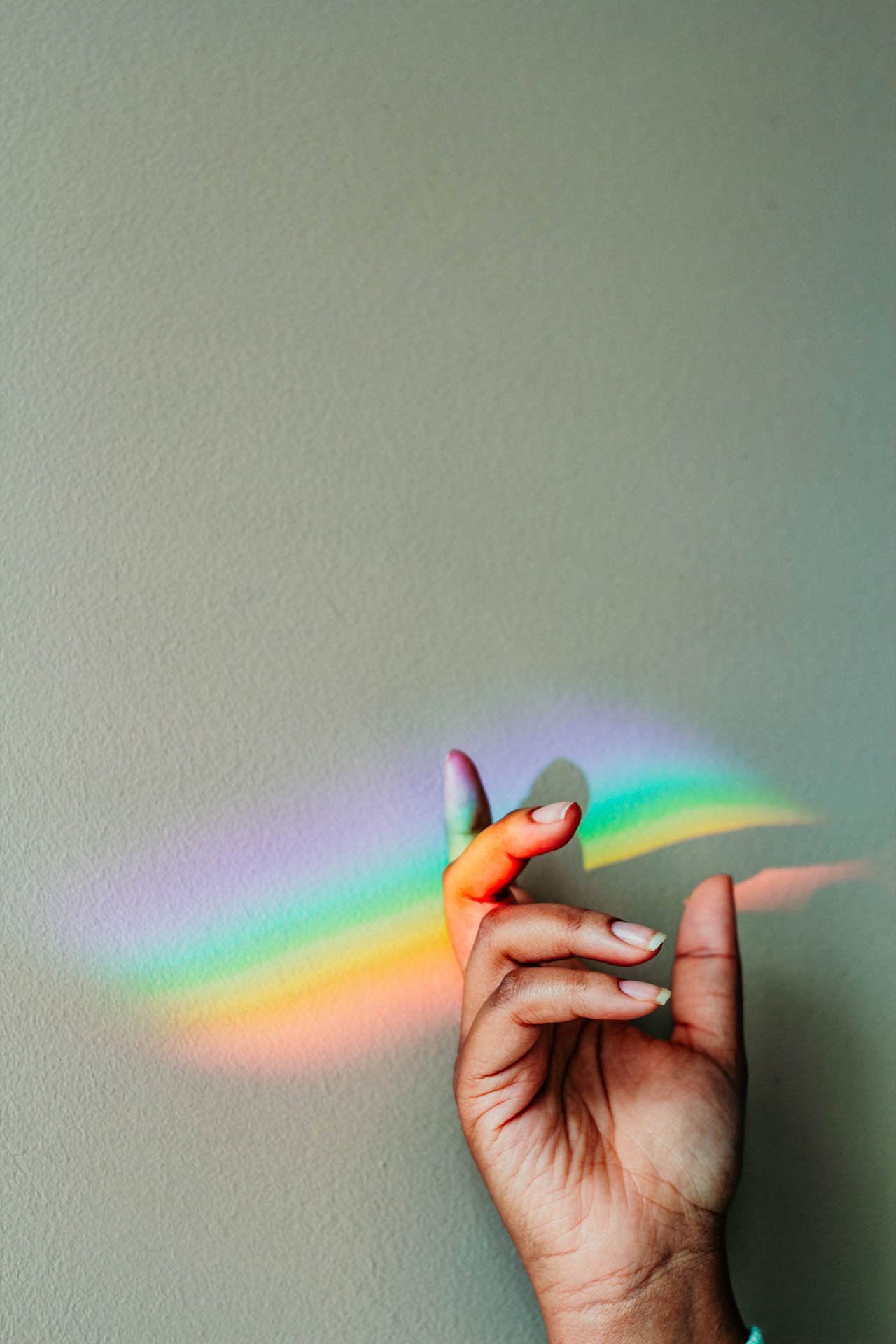 Rainbow Prism Hænder Fotografi Wallpaper