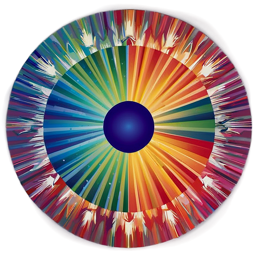 Rainbow Retro Sunburst Png 04292024 PNG