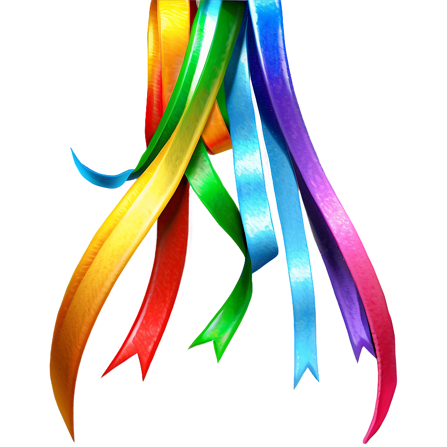 Rainbow Ribbon Art Png Myy11 PNG