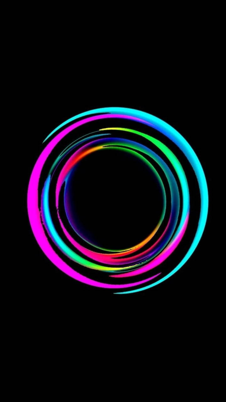 Rainbow Rings Neon Aesthetic Iphone Wallpaper