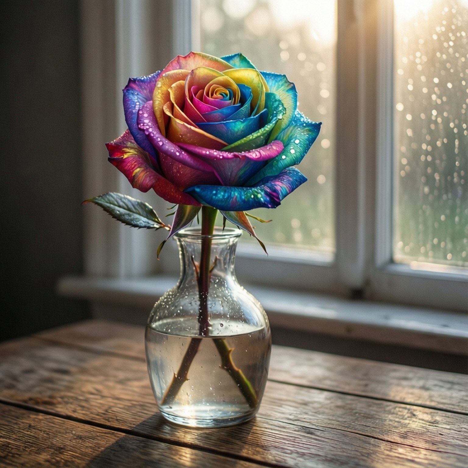 Rainbow Rose Wallpaper