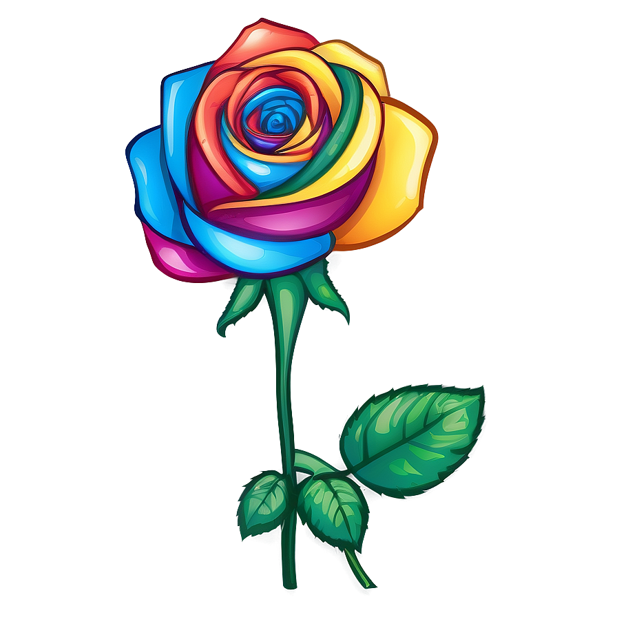 Rainbow Rose Clipart Png 55 PNG