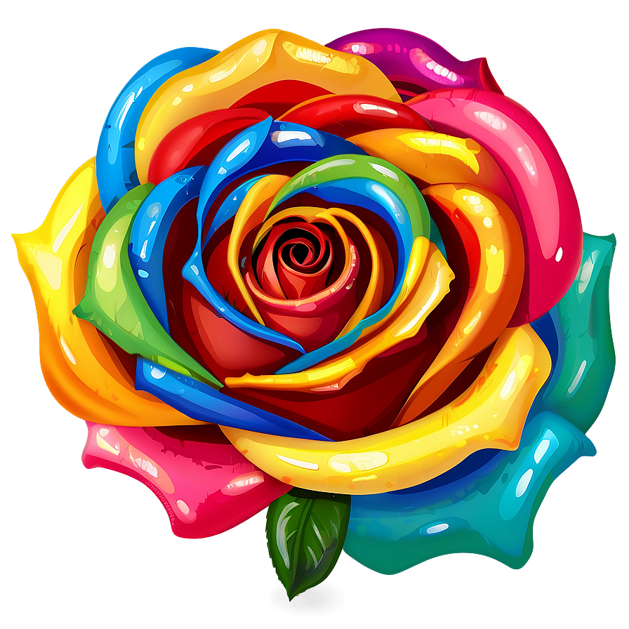 Rainbow Rose Clipart Png Jde56 PNG