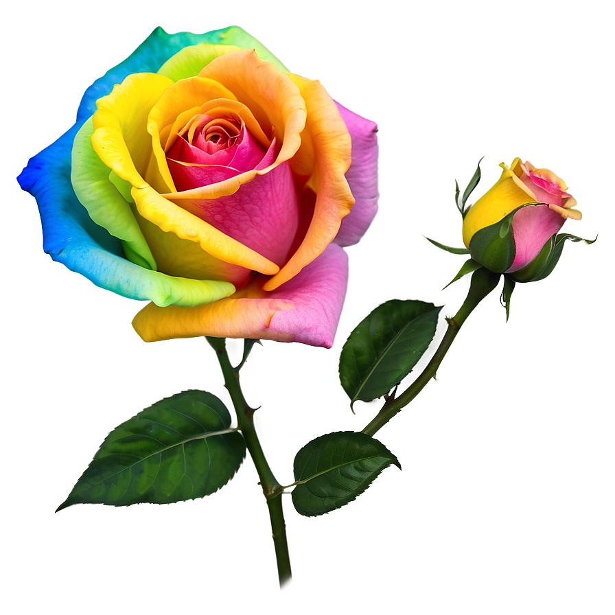 Download Rainbow Rose Flower Png 04292024 | Wallpapers.com