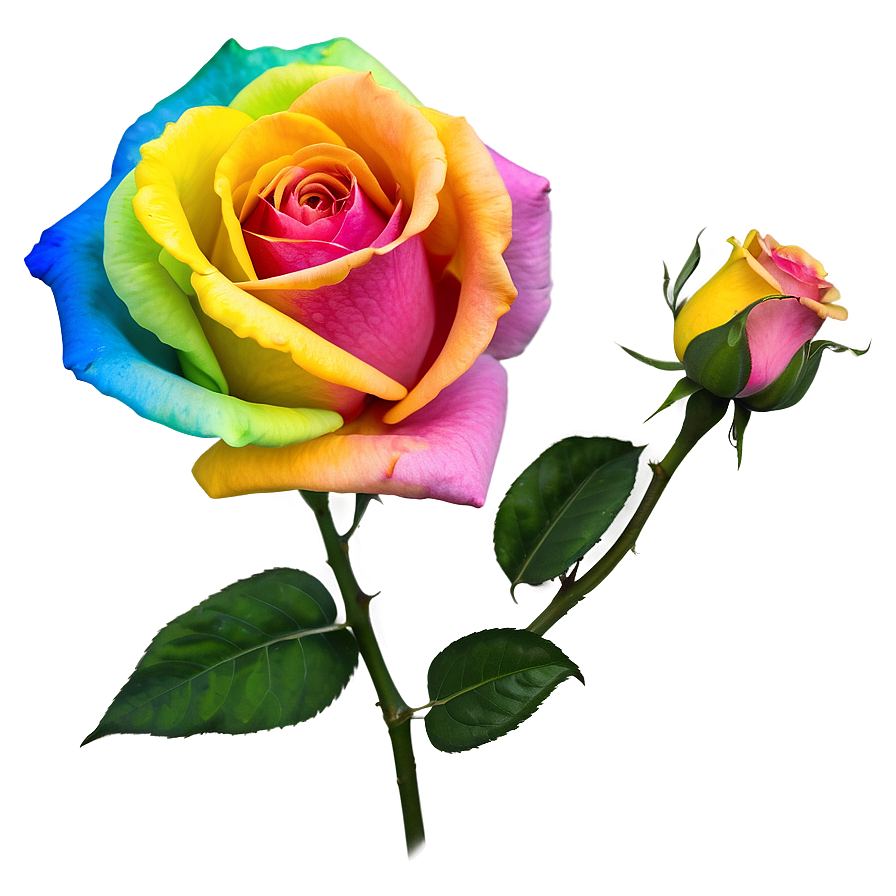 Rainbow Rose Flower Png 04292024 PNG