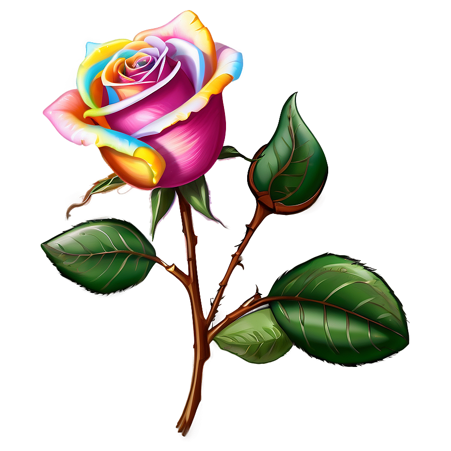 Download Rainbow Rose Flower Png 42 | Wallpapers.com