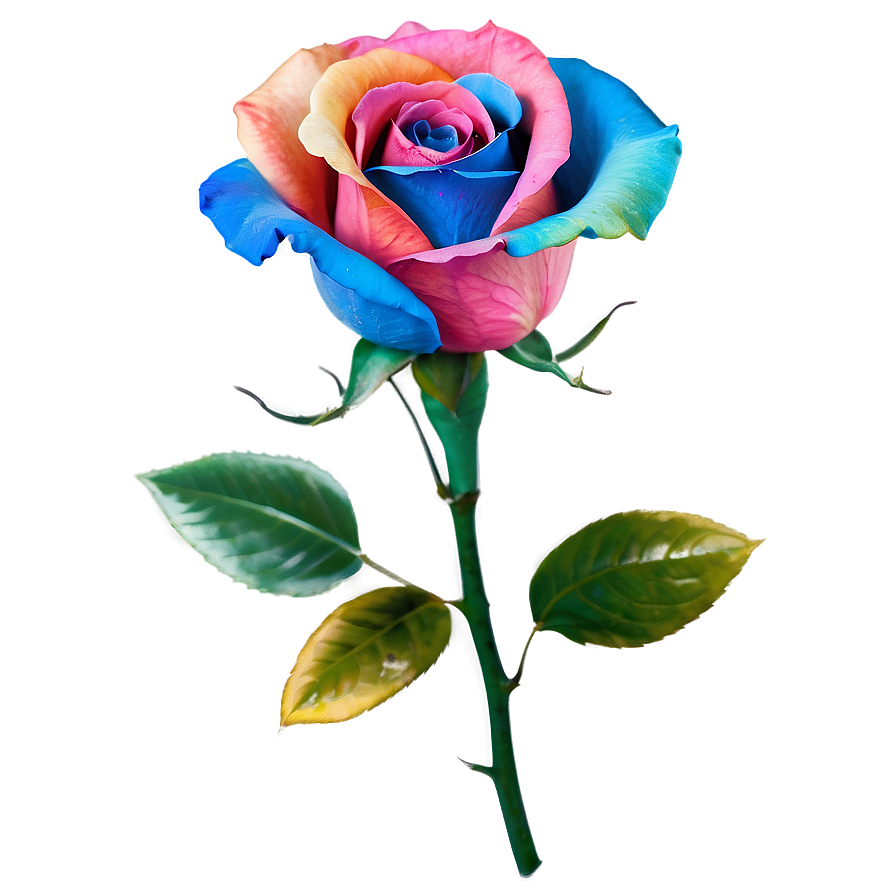 Download Rainbow Rose Flower Png Lfh | Wallpapers.com