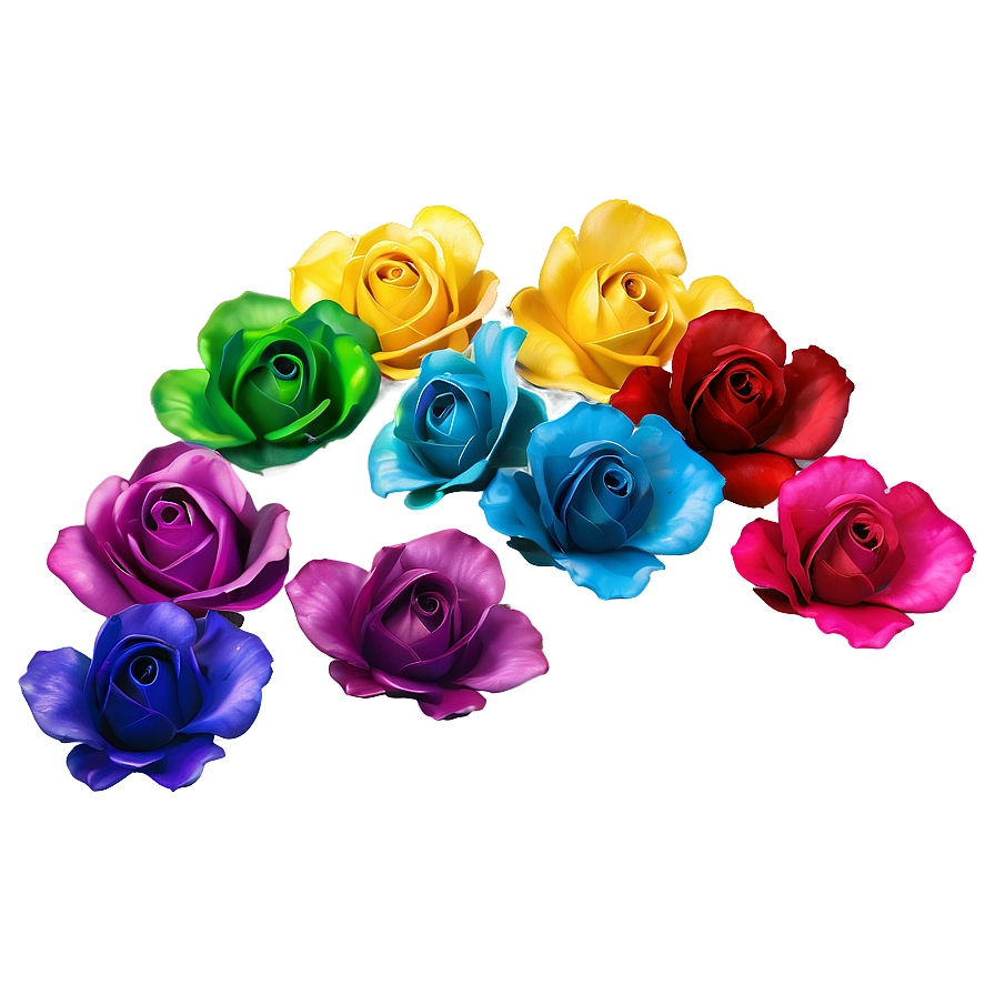 Rainbow Rose Petals Png 05252024 PNG