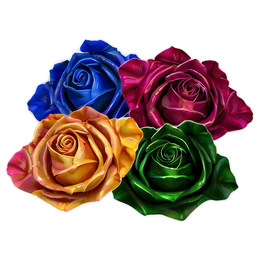 Rainbow Rose Petals Png Dpq52 PNG