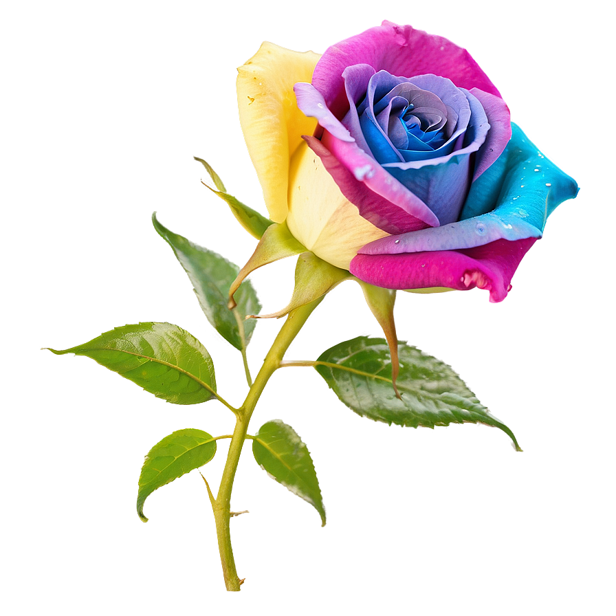 Rainbow Rose Png 04292024 PNG