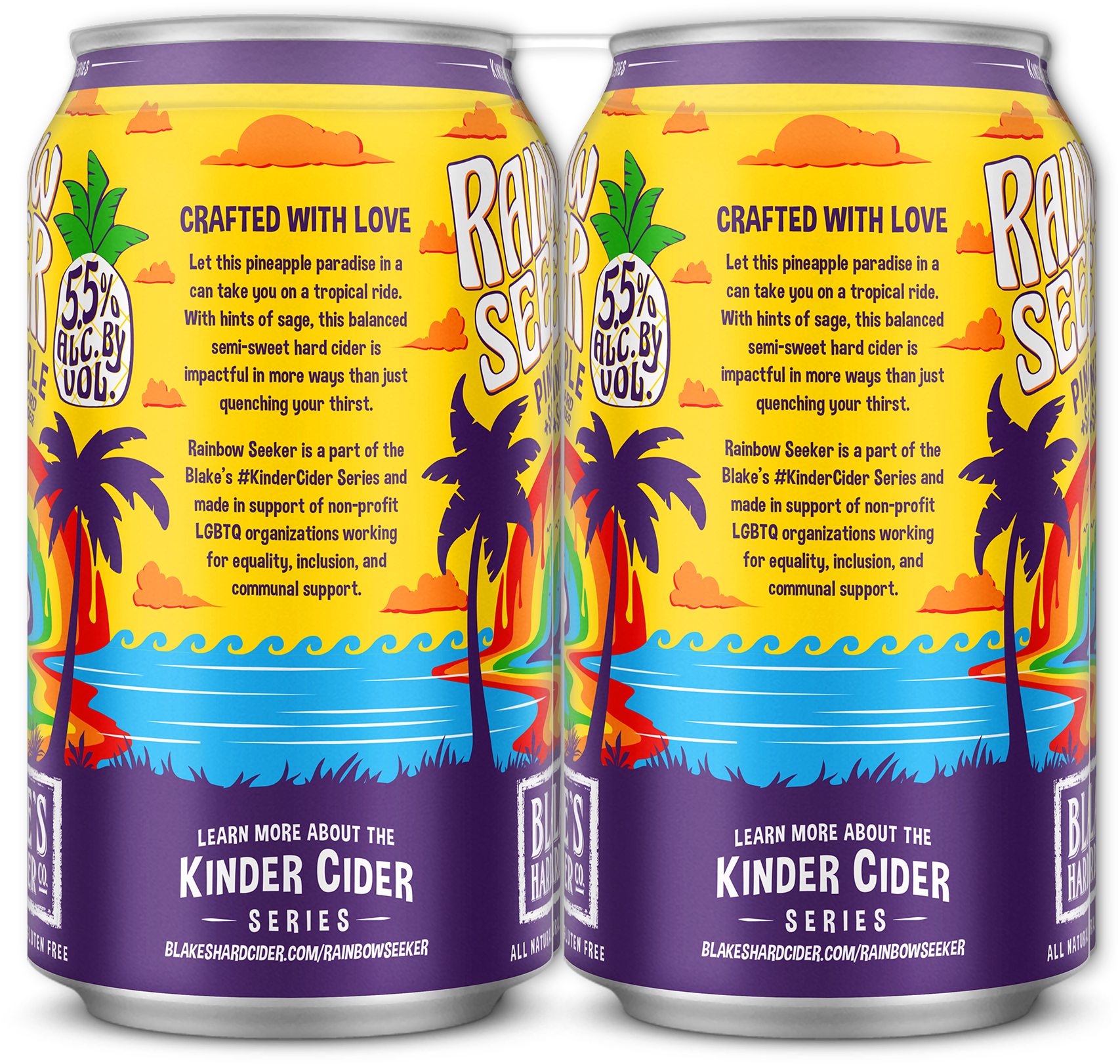 Rainbow Seeker Cider Can Design PNG