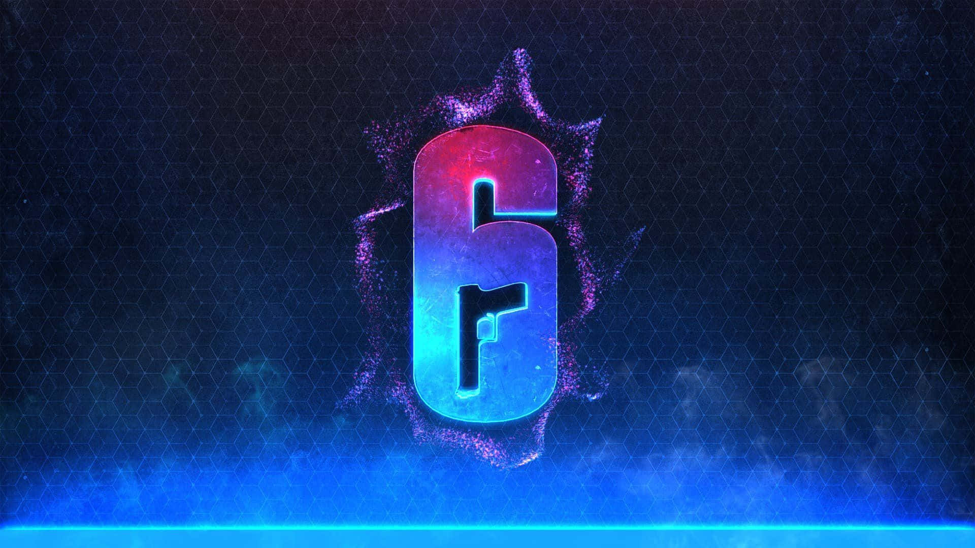 Rainbow Six Neon Glød Logo Bakgrunnsbildet