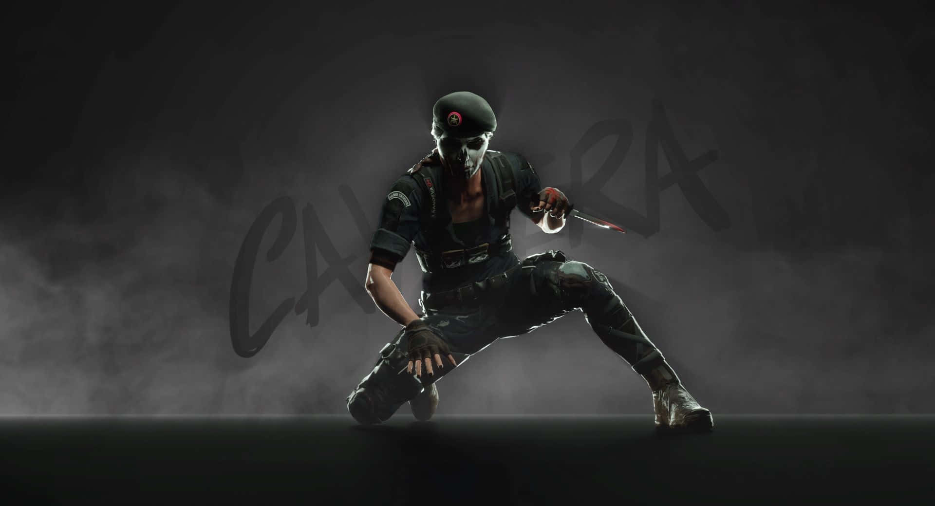 Stealthy Caveira in Action on Rainbow Six Siege Wallpaper