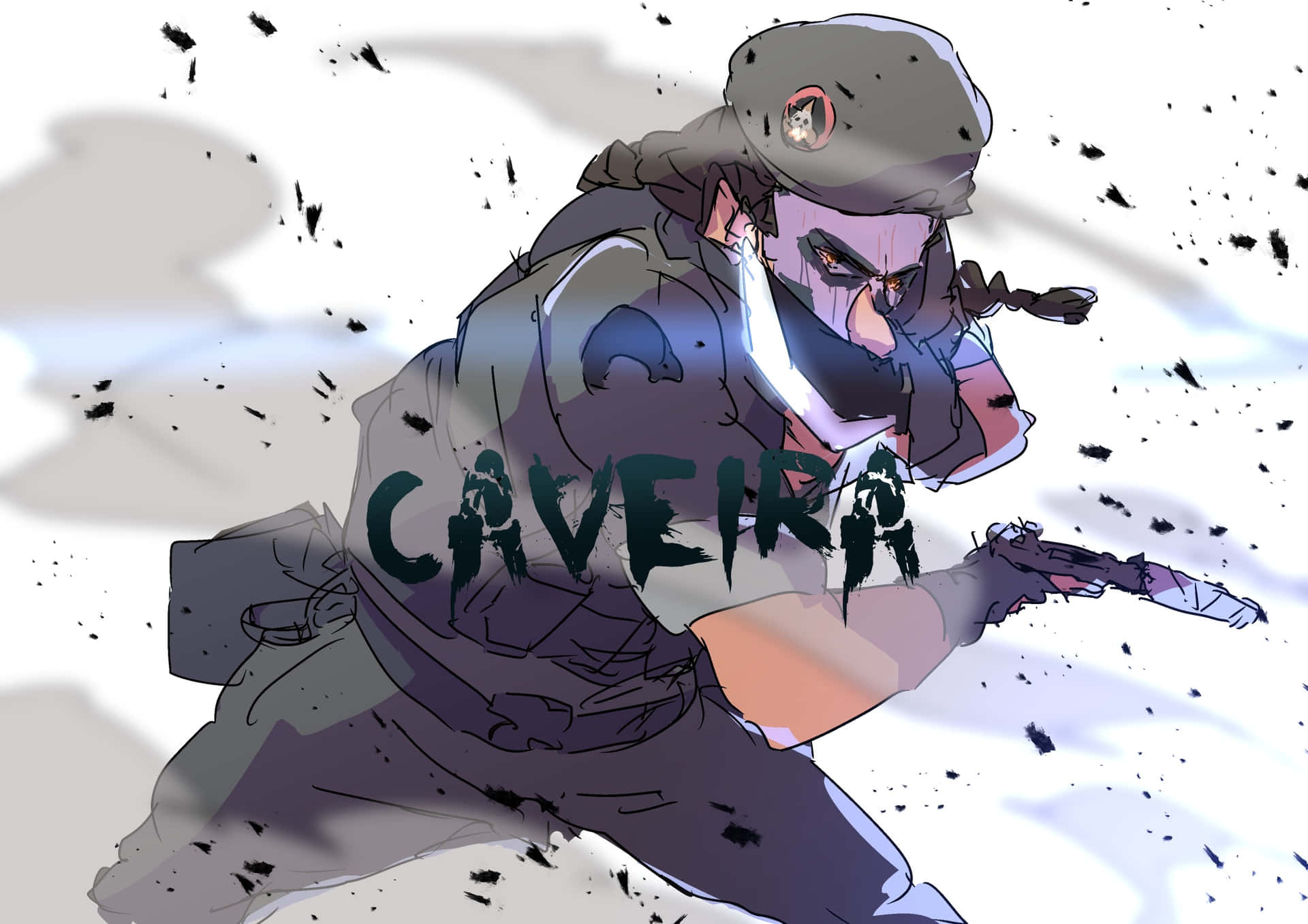 Caveira in action within a thrilling Rainbow Siege Six scenario Wallpaper
