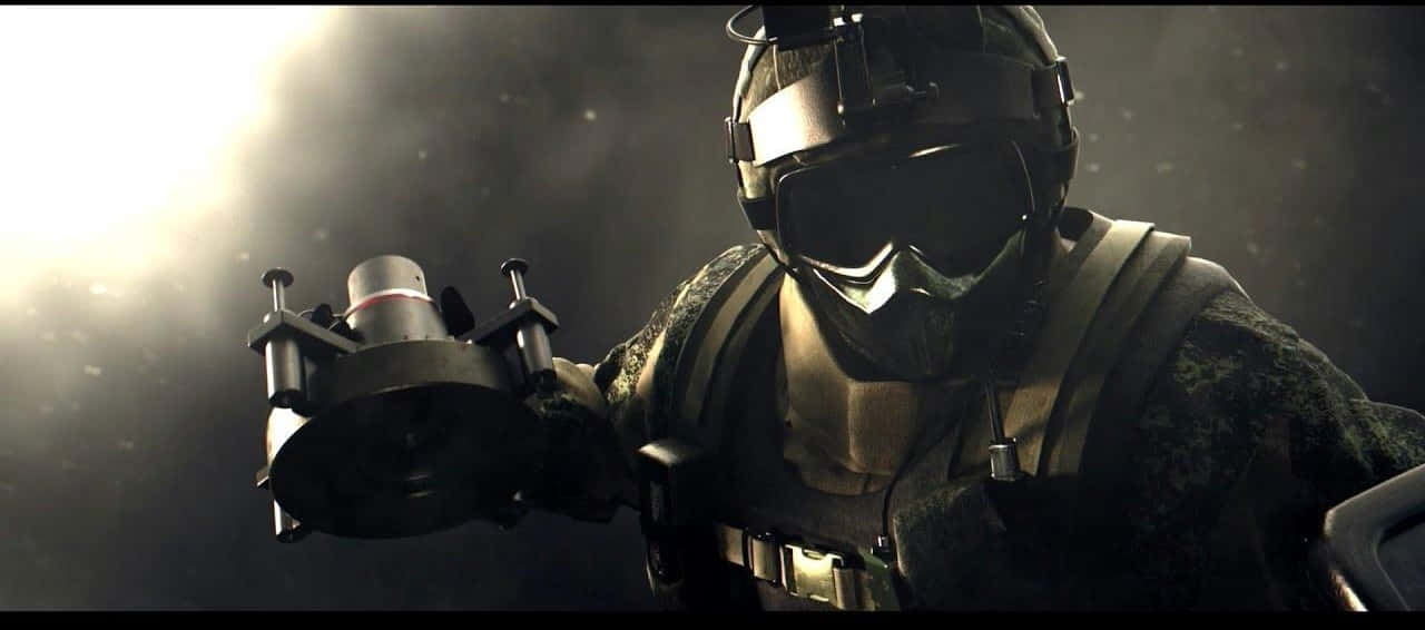 Fuze in Action - Deploying Cluster Charge in Rainbow Six Siege Wallpaper
