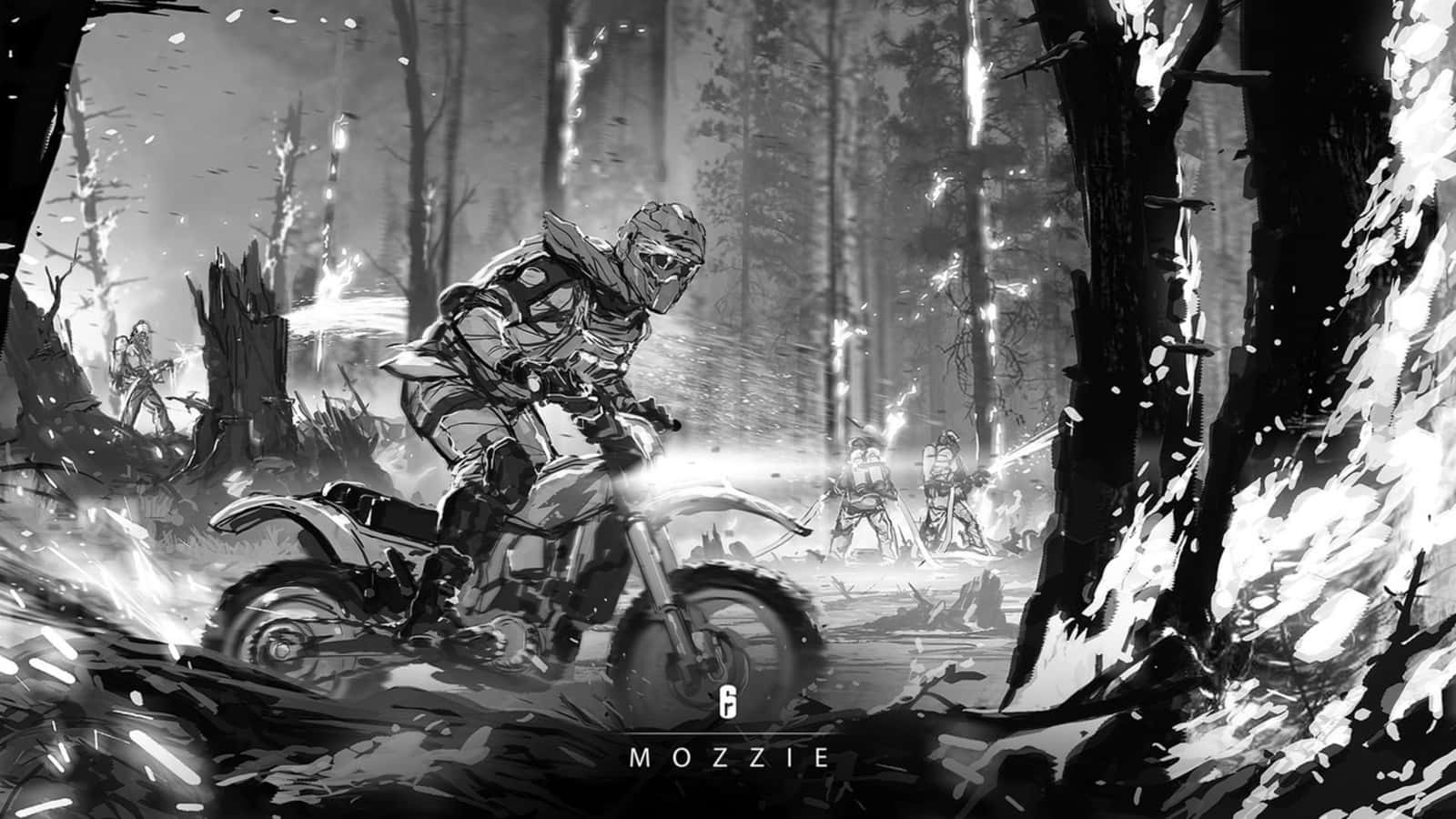 Mozzie, the defender operator, strategizing in Rainbow Six Siege Wallpaper