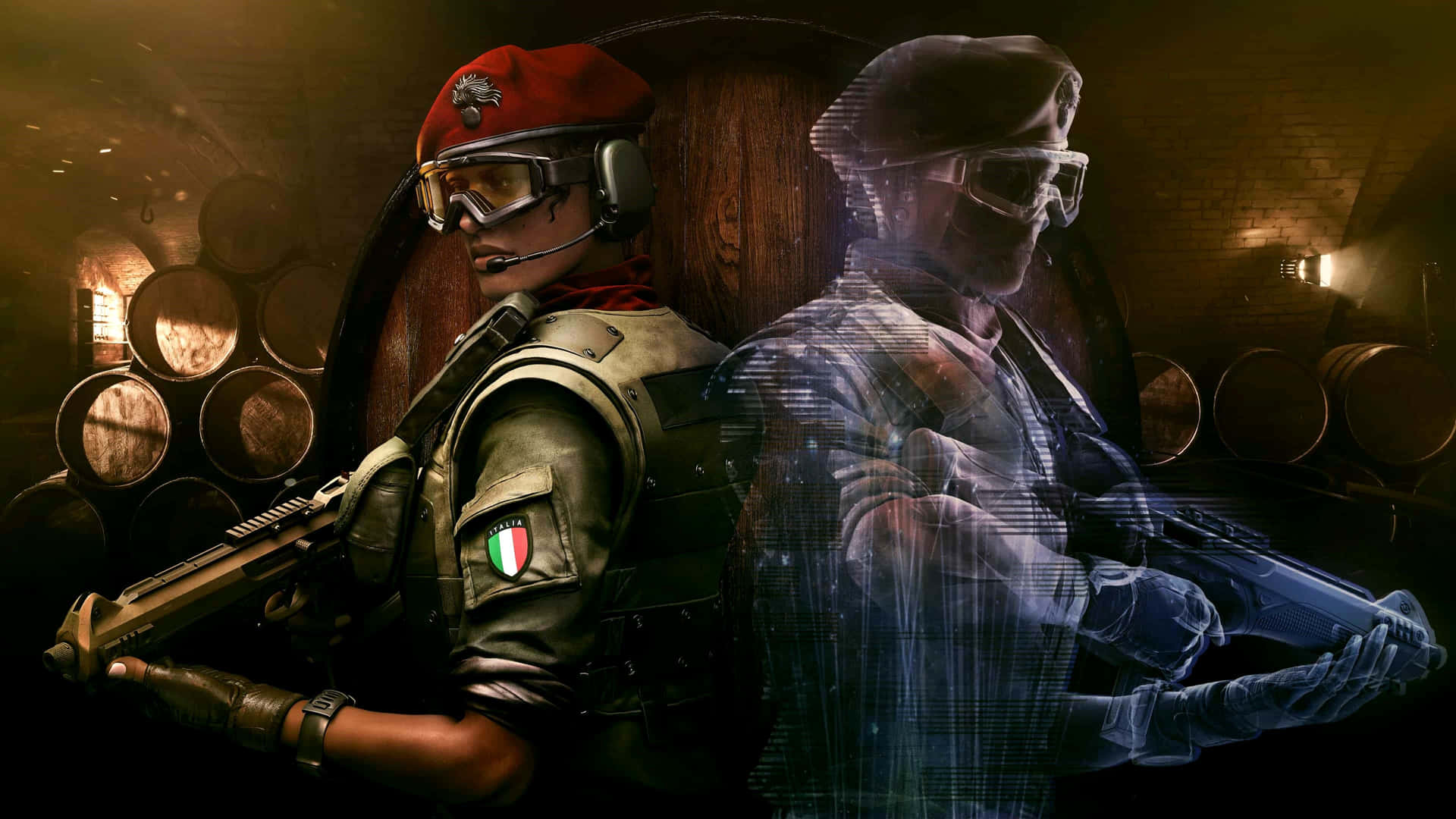 Intense Action with Rainbow Six Siege Operators Wallpaper