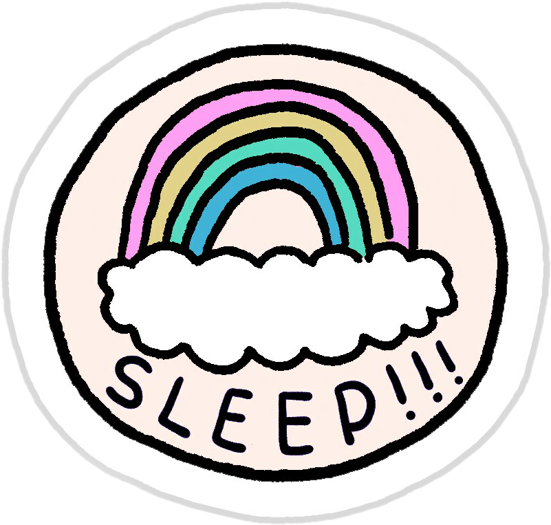 Rainbow Sleep Cloud Sticker PNG