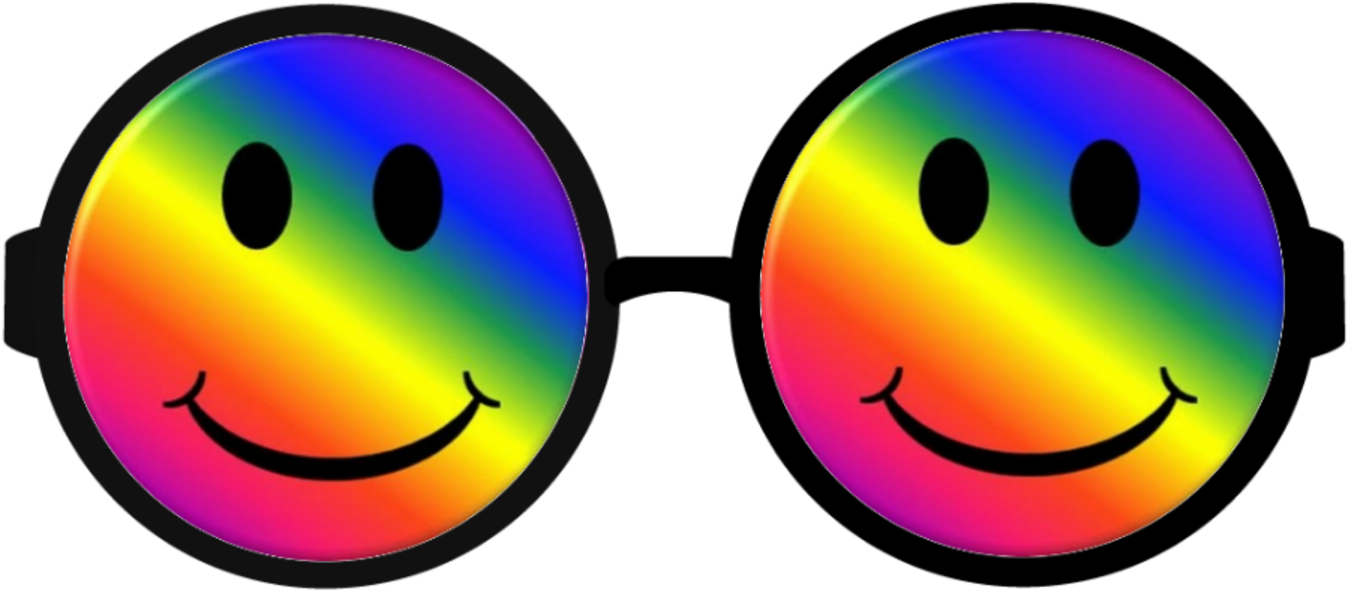 Rainbow Smiley Face Sunglasses PNG