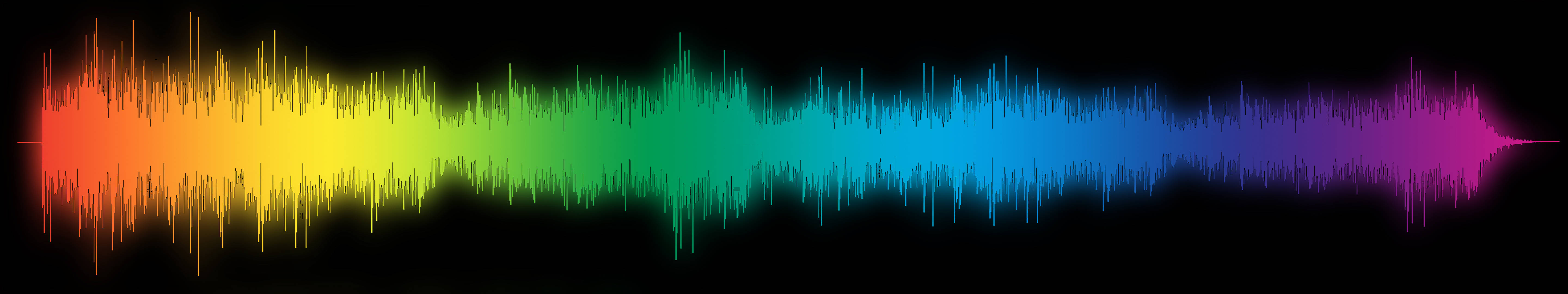 Rainbow Sound Waves Three Screen Wallpaper