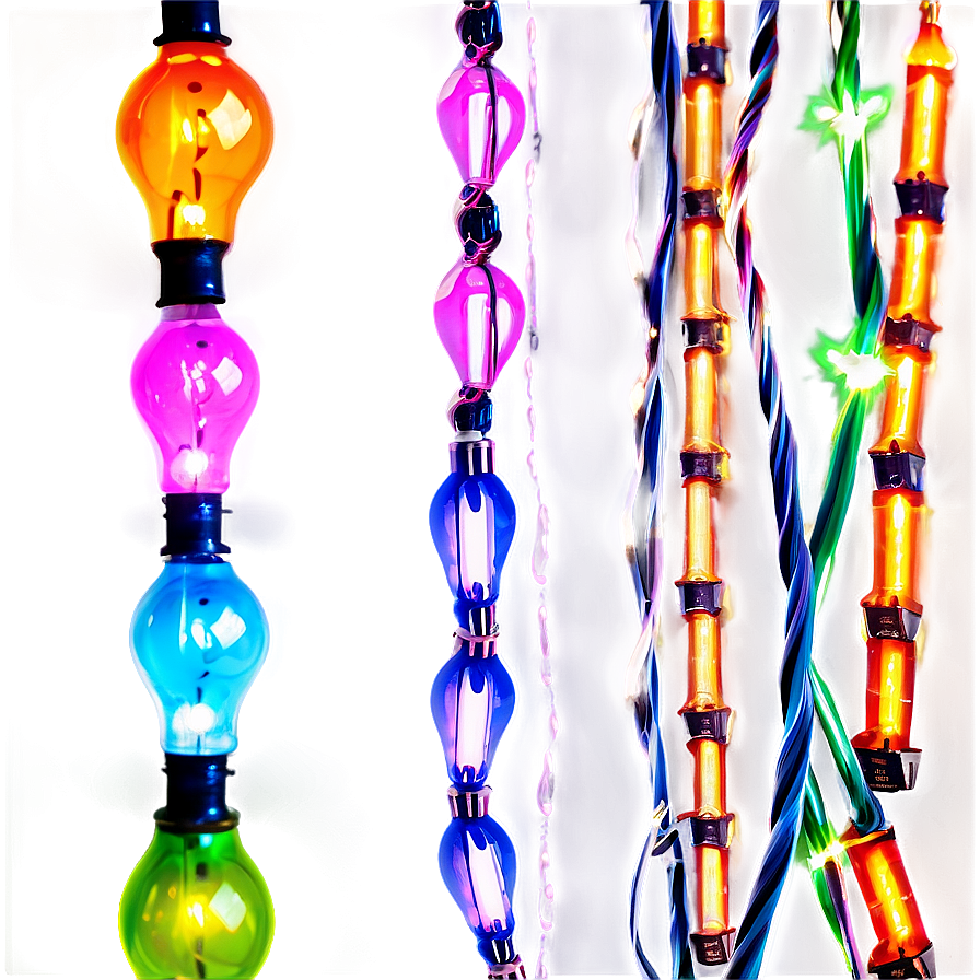 Rainbow String Lights Png 05252024 PNG