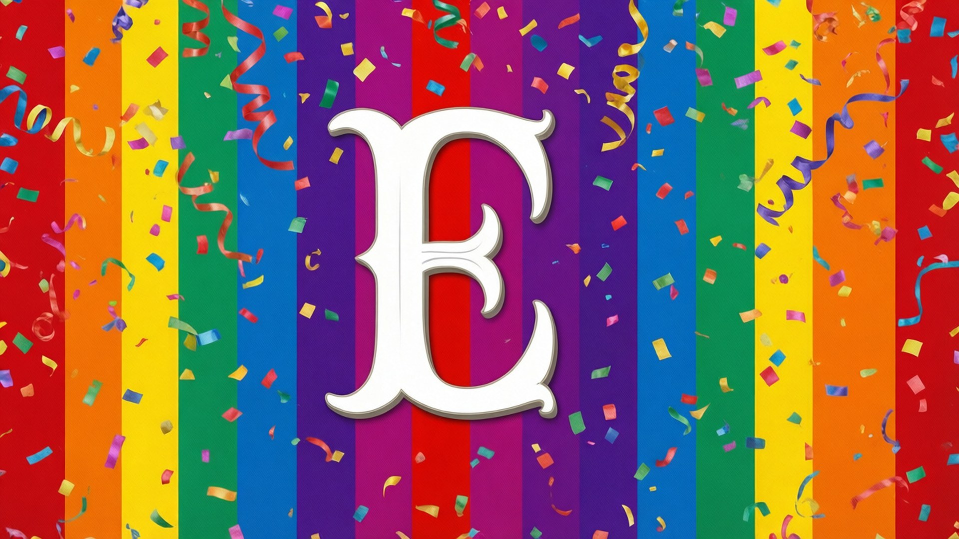 Preppy colorful stripes wallpaper with letter E. wallpaper