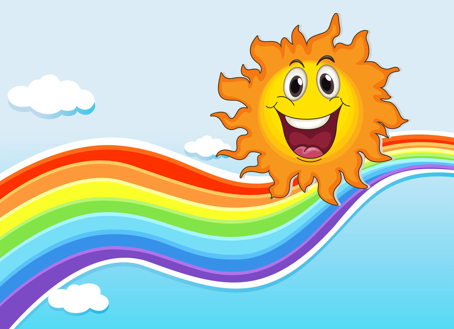 Rainbow Sun Smil Wallpaper