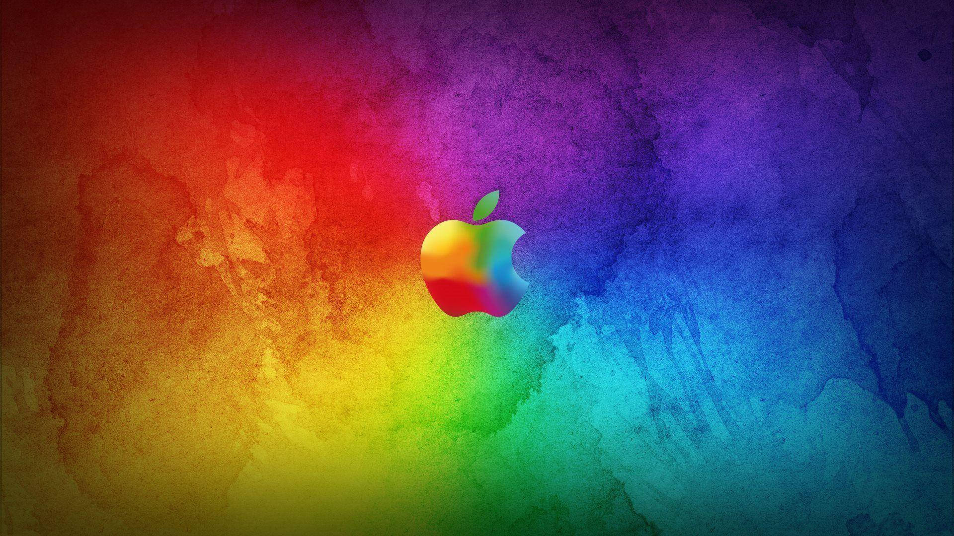Rainbow Theme Apple Logo