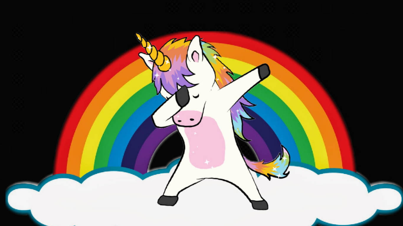 Rainbow Unicorn Dabbing Wallpaper