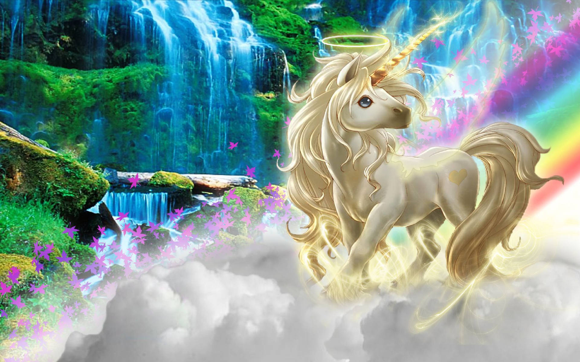 Rainbow Unicorn Guardian Of Falls Wallpaper