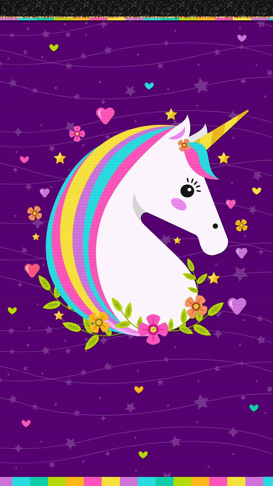 Rainbow Unicorn Hearts Wallpaper