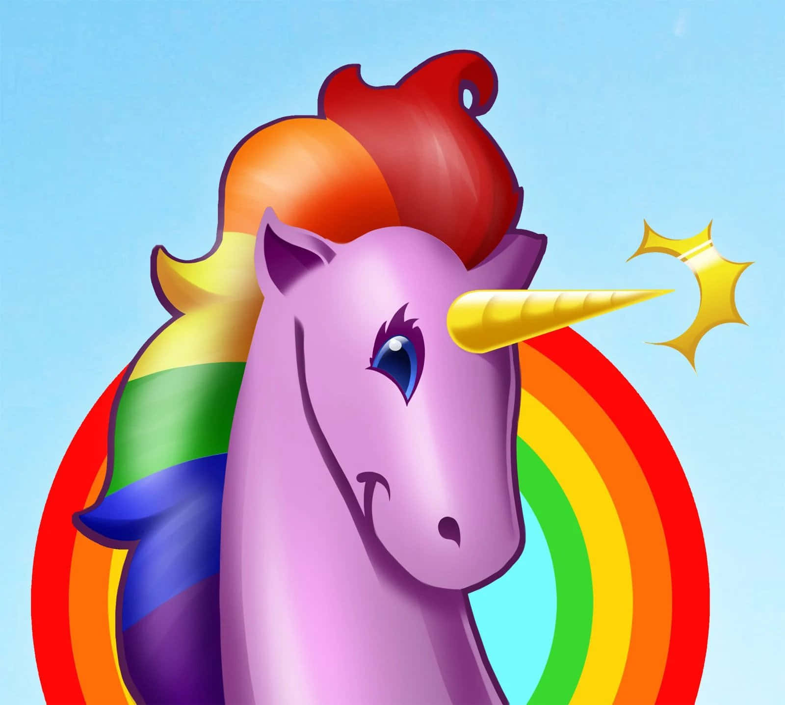 a unicorn with rainbow mane