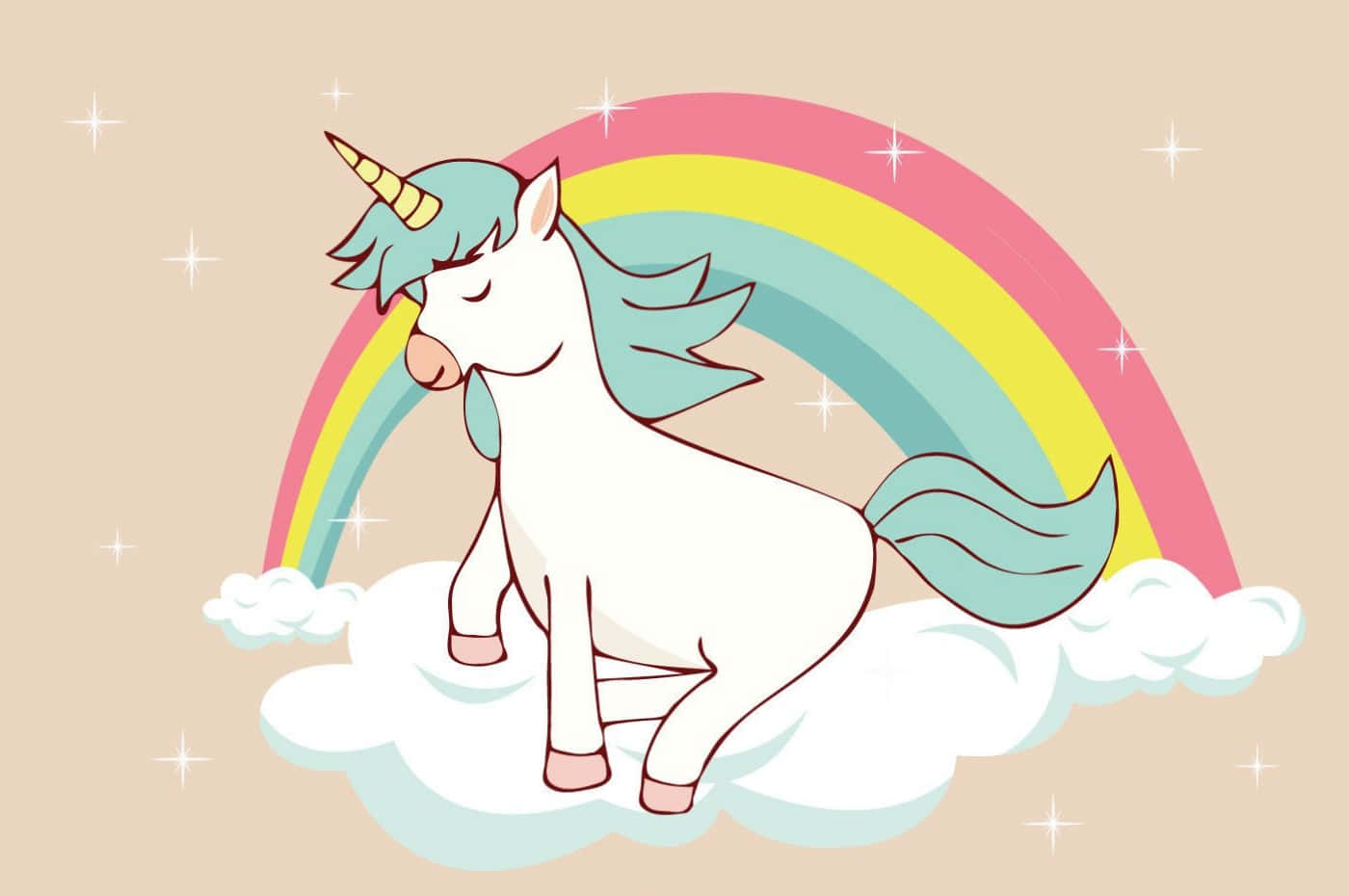 Magiog Gnister Overflødiggør I Denne Farverige Rainbow Unicorn.