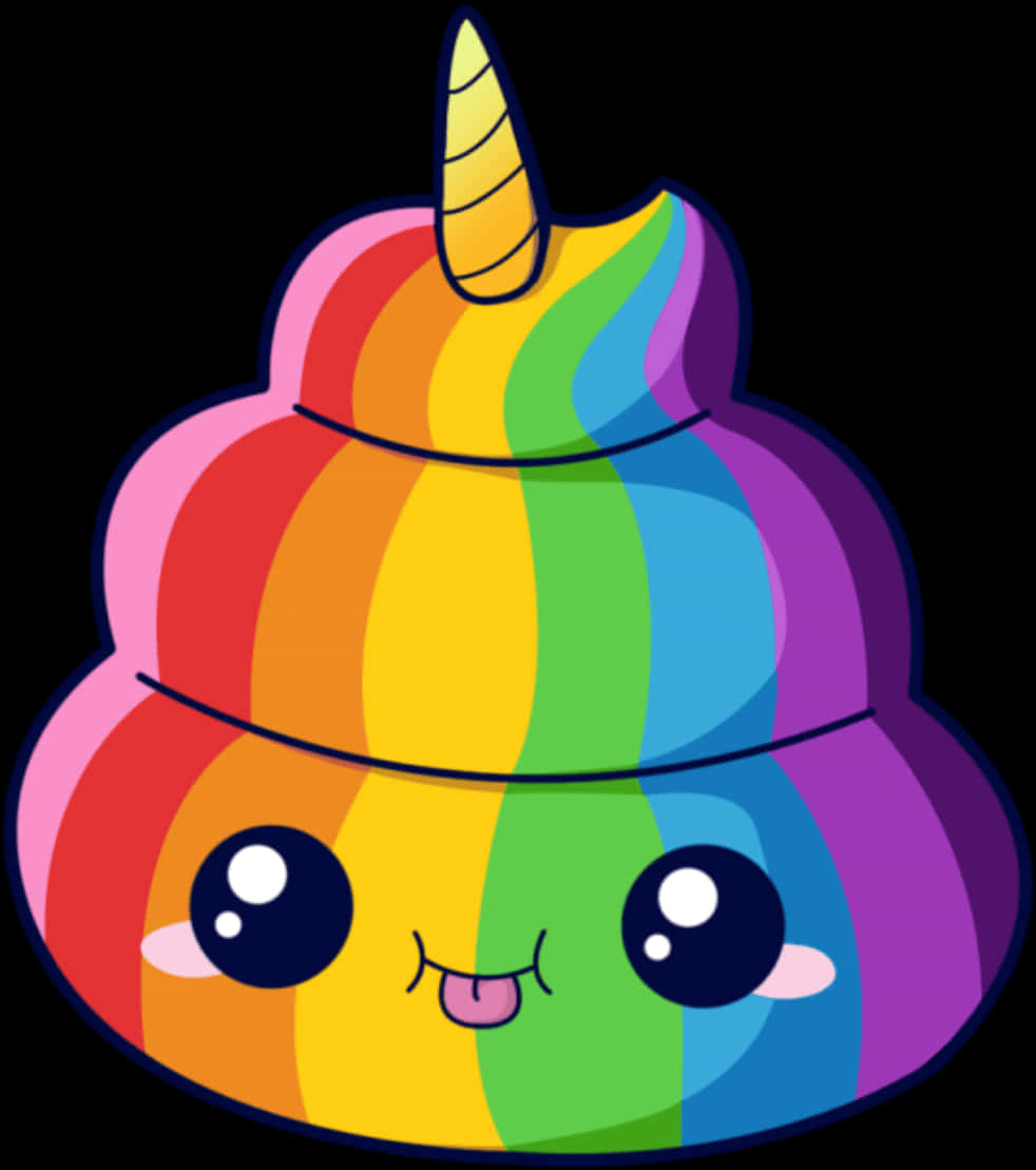 Rainbow Unicorn Poop Cartoon PNG