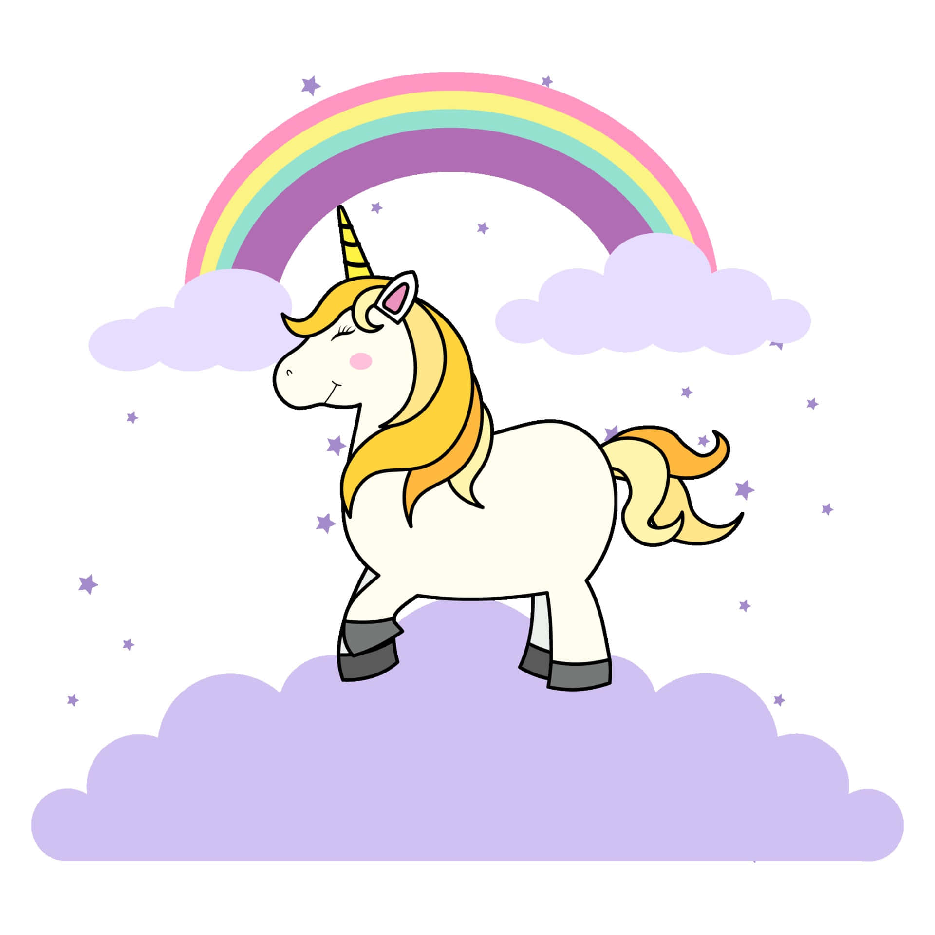 Cute rainbow unicorn with a long mane Royalty Free Vector