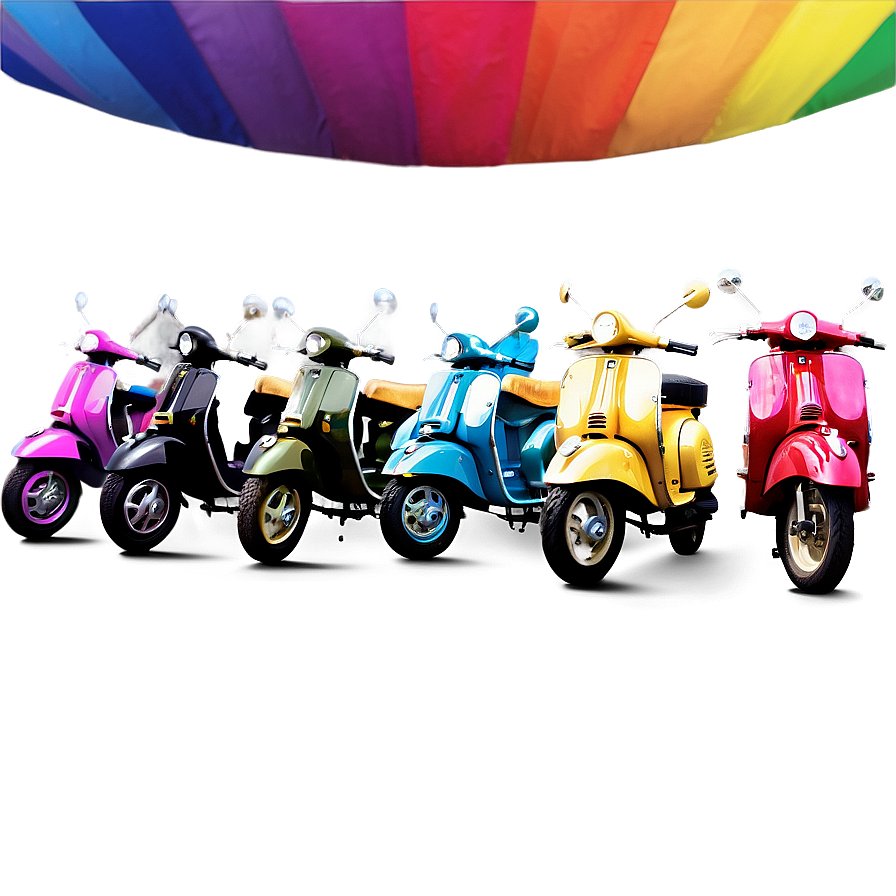 Rainbow Vespa Parade Png Axx3 PNG