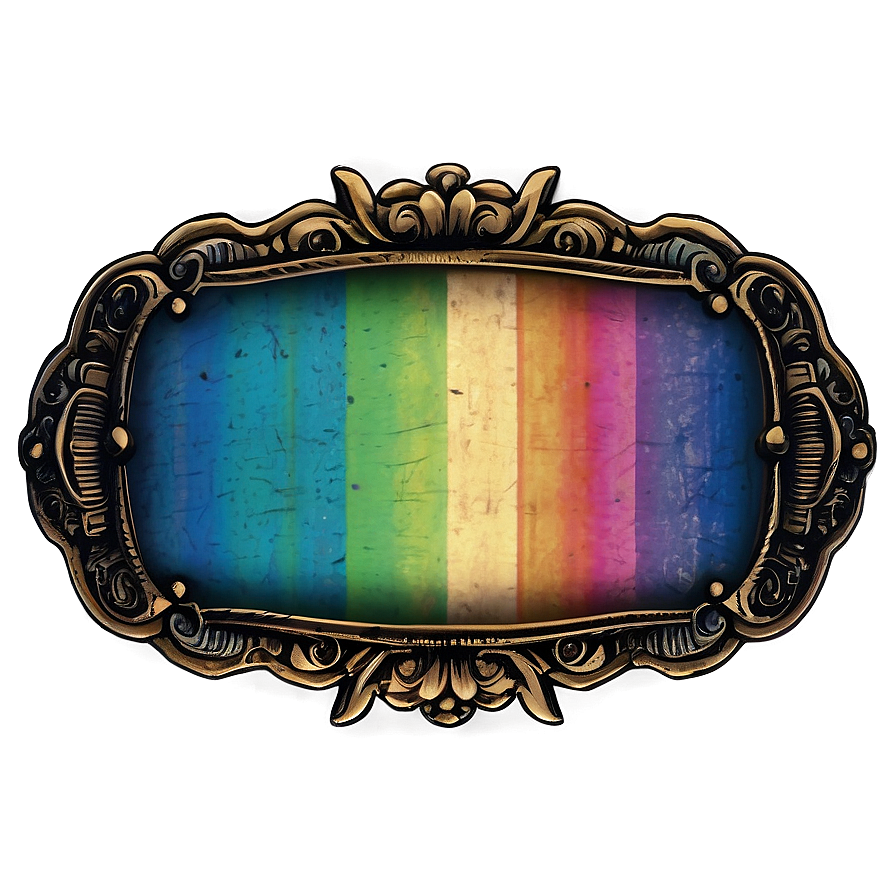 Rainbow Vintage Label Png 48 PNG