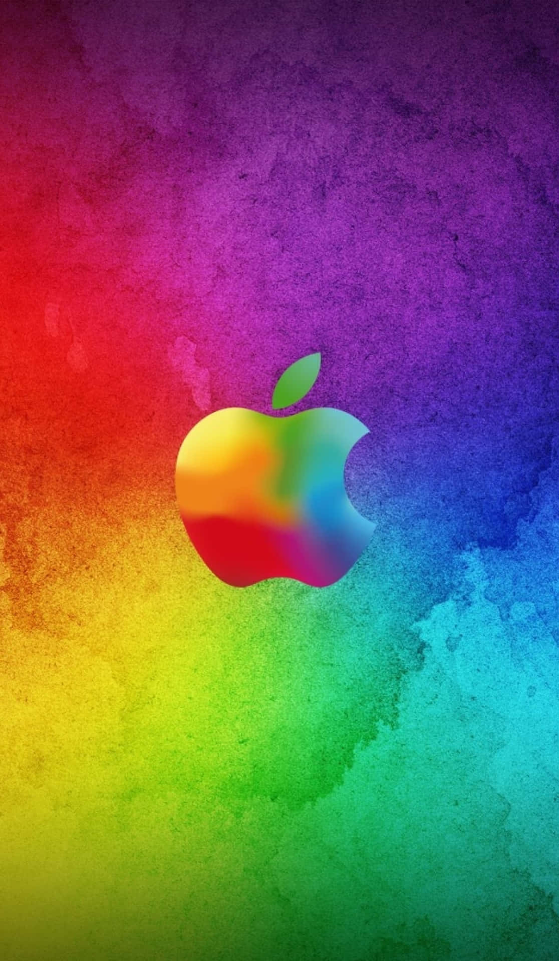 Regnbågsakvarellfantastisk Äppel Hd-iphone Bakgrundsbild. Wallpaper