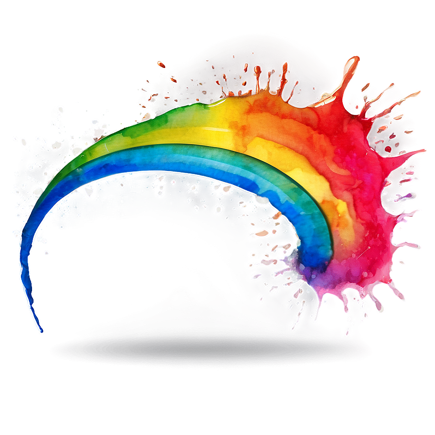 Rainbow Watercolor Splash Png Htv62 PNG