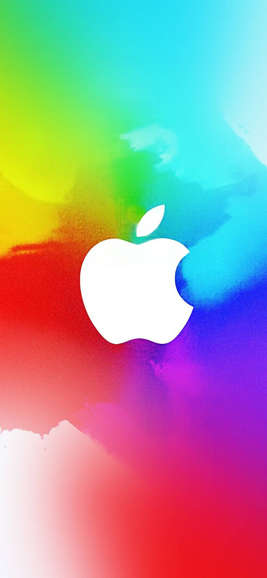 Rainbow White Apple Logo Iphone Background