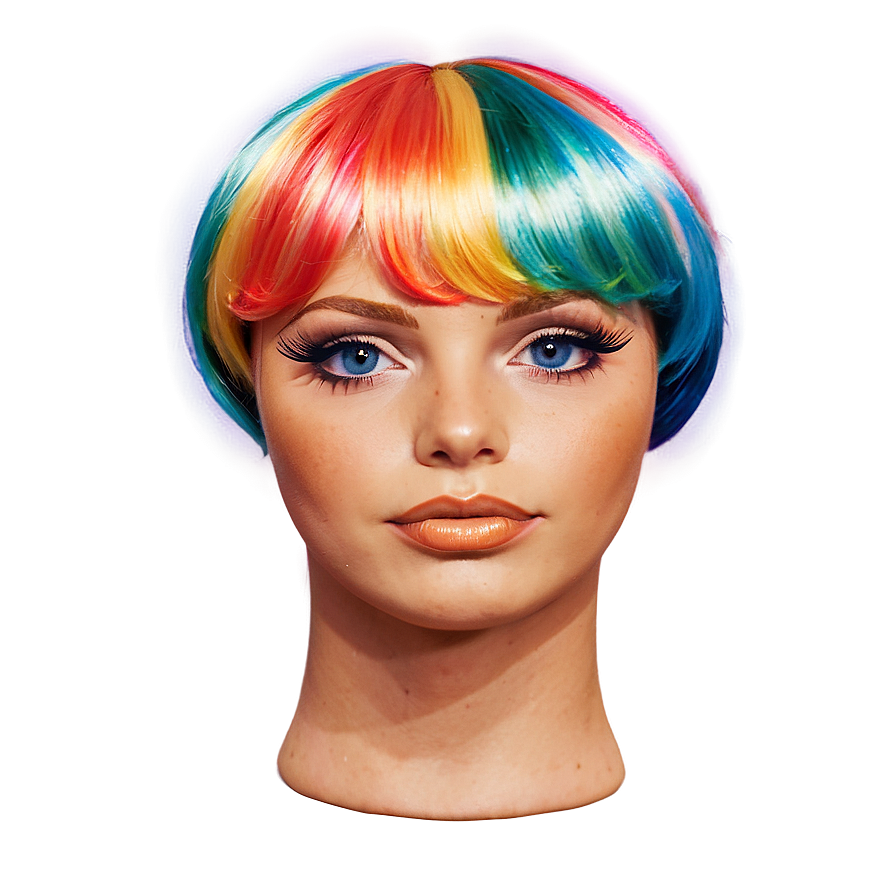 Download Rainbow Wig Png Nts | Wallpapers.com